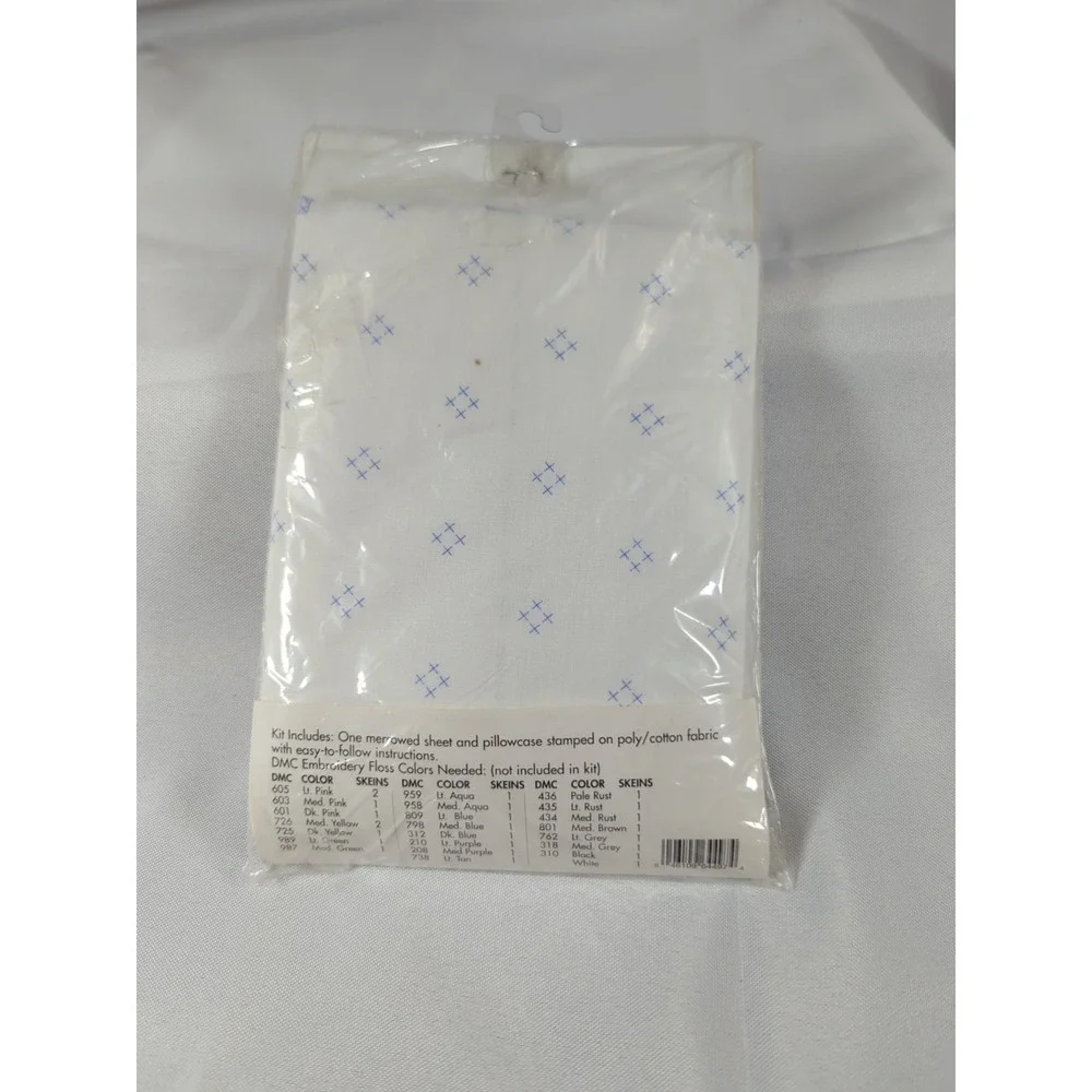 Bucilla Stamped Cross Stitch Mr Moon & Me Baby Sheet & Pillowcase Set 64497